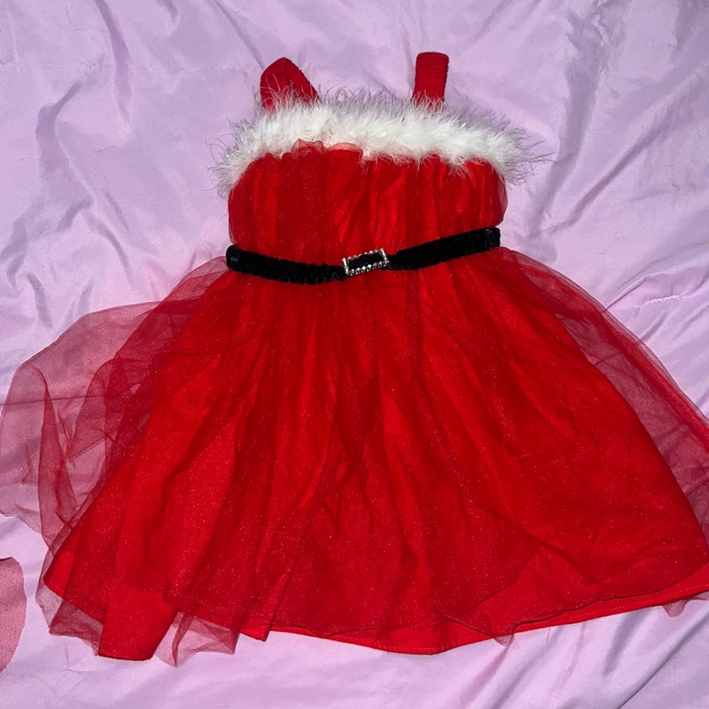 Girls Santa tulle dress sz 12m-2yrs